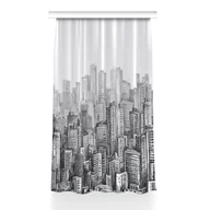 Zasłony - Zasłona na taśmę wzór 150x240 Czarno-białe Miasto, Fabricsy - miniaturka - grafika 1