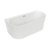 Wanny - Wanna przyścienna Polimat Sola 160x75 cm owalna biały 00330 - miniaturka - grafika 1