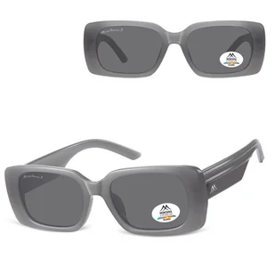 Prostokątne okulary przeciwsłoneczne z polaryzacją MP194C Szare - Okulary korekcyjne, oprawki, szkła - miniaturka - grafika 1