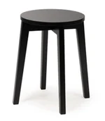 Taborety i hokery - Czarny drewniany taboret W7-F42 - miniaturka - grafika 1