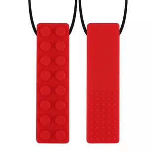 Gryzak Logopedyczny Terapeutyczny Klocek Czerwony - Zabawki sensoryczne - miniaturka - grafika 1