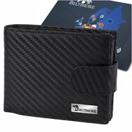 Portfele - Skórzany Męski Portfel Duży Klasyczny Poziomy Czarny Carbon Premium RFiD - miniaturka - grafika 1