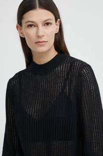 Marc O'Polo sweter z domieszką lnu kolor czarny  403501060385 - Swetry damskie - miniaturka - grafika 1