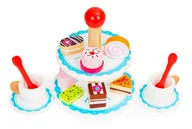 Zabawki AGD - EcoToys Drewniane ciastka cukiernia patera zestaw 2010 - miniaturka - grafika 1