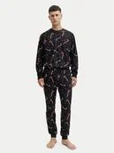 Piżamy męskie - Jack&Jones Piżama Tristan 12285375 Czarny Loose Fit - miniaturka - grafika 1