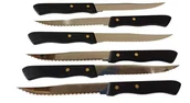Noże stołowe - Zestaw 6 noży do steków SERIE 197 czarne ząbkowane ostrza 11,5cm box - miniaturka - grafika 1