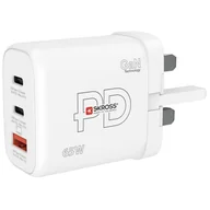Złącza, przejściówki, adaptery - Adapter podróżny SKROSS USB A+C 65W GaN UK, Power Delivery, typ G - miniaturka - grafika 1
