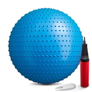 Piłka fitness z wypustkami 65cm niebieska z pompką - Piłki do ćwiczeń - miniaturka - grafika 1