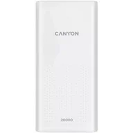 Powerbanki - Canyon Powerbank PB-2001, 20000mAh CNE-CPB2001W Biała - miniaturka - grafika 1