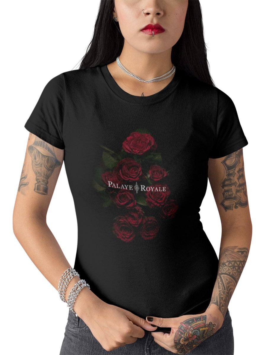 PALAYE ROYALE KOSZULKA DAMSKA Z NADRUKIEM T-SHIRT CZARNY dla niej rock XS