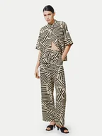 Spodnie sportowe damskie - Vila Spodnie materiałowe Sasja 14102834 Beżowy Loose Fit - miniaturka - grafika 1