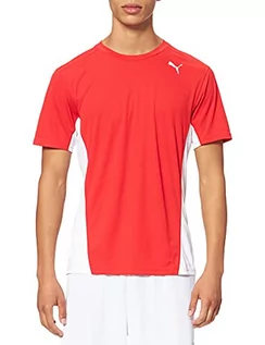 Koszulki męskie - PUMA Puma Cross the Line Tee T-shirt męski czerwony White-red 152 515100 - grafika 1