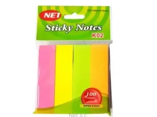 Zakładki indeksujące neon 4x100K - NET - Zakładki do książek - miniaturka - grafika 1