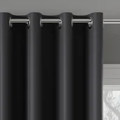 Zasłony - Gotowa zasłona blackout na przelotkach, 85% zaciemniająca, kolor ciemny szary, rozmiar: 140x250 cm - miniaturka - grafika 1