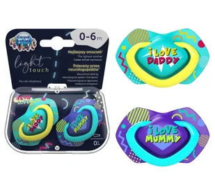 CANPOL BABIES SMOCZEK SYMETRYCZNY NEON LOVE 0-6m 2szt. - Smoczki uspokajające - miniaturka - grafika 1
