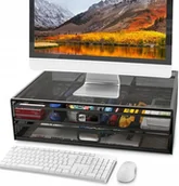 Części i akcesoria do laptopów - Podstawka Czarna Pod Monitor Z Przybornikiem Ameco - miniaturka - grafika 1