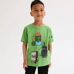 Koszulki dla chłopców - T-shirt oversize Minecraft - Zielony - grafika 1