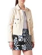 Kurtki damskie - Desigual Damska kurtka Chaq_Primavera Faux Leather Jacket, biały, M - miniaturka - grafika 1