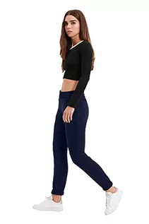 Spodnie sportowe damskie - Trendyol Granatowy niebieski Podstawowy Jogger spodnie dresowe damskie, Navy, XS - grafika 1