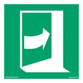 Systemy ekspozycyjne i znaki informacyjne - AE023 PCHAĆ Z PRAWEJ STRONY ABY OTWORZYĆ, FS - FOLIA SAMOPRZYLEPNA FOTOLUMINESCENCYJNA; (100X100MM) - miniaturka - grafika 1