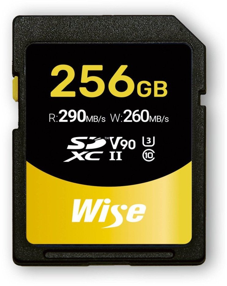 Wise SDXC UHS-II V90 256GB R:290MBs / W:260MBs WI-SD-N256
