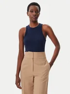 Koszulki i topy damskie - Tommy Hilfiger Top WW0WW38635 Granatowy Slim Fit - miniaturka - grafika 1