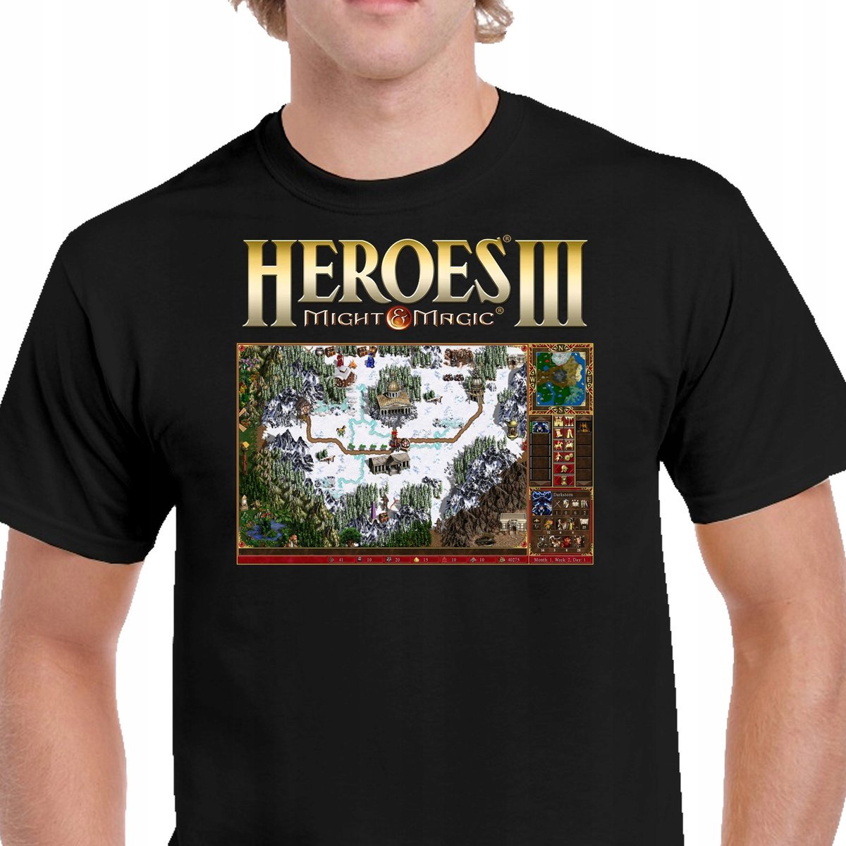 P038 Koszulka Heroes 3 Heroes Iii Of Might And Magic Gra Czarna Xl