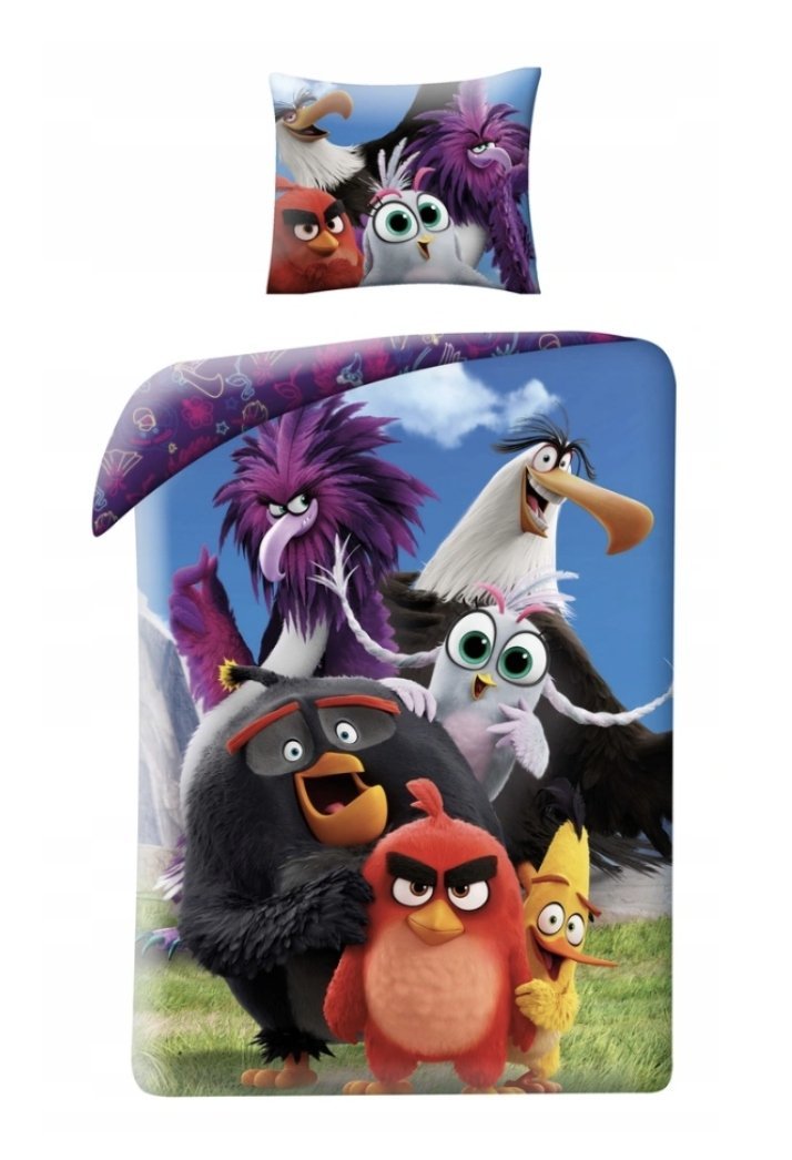Pościel dziecięca ANGRY BIRDS 160 x 200 cm Halantex 100% bawełna ptaki gra
