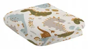 Koce i narzuty dla dzieci - Miękki kocyk beżowy 130x170 cm z motywem dinozaurów / KOC W DINOZAURY - miniaturka - grafika 1