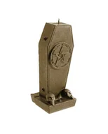 Świece - Świeca, Trumna z pentagramem, mosiądz perła - miniaturka - grafika 1