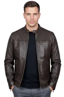 Kurtki męskie - Kurtka męska skórzana Lee Cooper Basile brązowa-XL - miniaturka - grafika 1