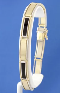 Bransoletka złota męska pr.585. 21.5 cm - Bransolety męskie - miniaturka - grafika 1
