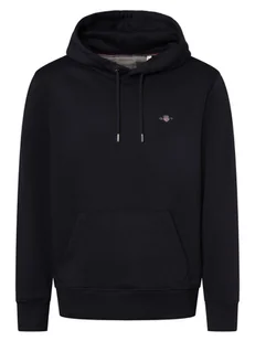 Gant Męska bluza z kapturem Mężczyźni Materiał dresowy niebieski jednolity, M - Bluzy męskie - miniaturka - grafika 1