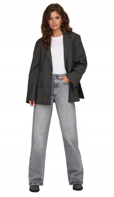 ONLY DAMSKIE SPODNIE SZARE PROSTE BAWEŁNIANE 30/32 6BA