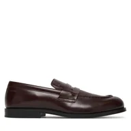 Półbuty męskie - Półbuty Calvin Klein Ess Rubber Penny Loafer Pol Lth HM0HM02025 Brązowy - miniaturka - grafika 1