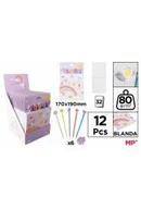 Przybory szkolne - Zestaw notes z kredkami oraz gumkami seria Unicorn A 12 MP UN23012 - miniaturka - grafika 1