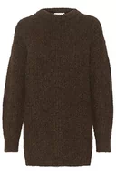 Swetry damskie - KAFFE damski sweter oversized fit długie rękawy Crew Neck puszyste Rib Knit, Java, XL - miniaturka - grafika 1