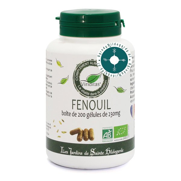 Przyprawy i zioła - Koper włoski kapsułki 230mg /200 sztuk / Les Jardins de Sainte-Hildegarde