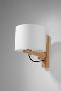 Lampy ścienne - Sollux Lighting Kinkiet LEGNO naturalne drewno PEACH PUFF - miniaturka - grafika 1