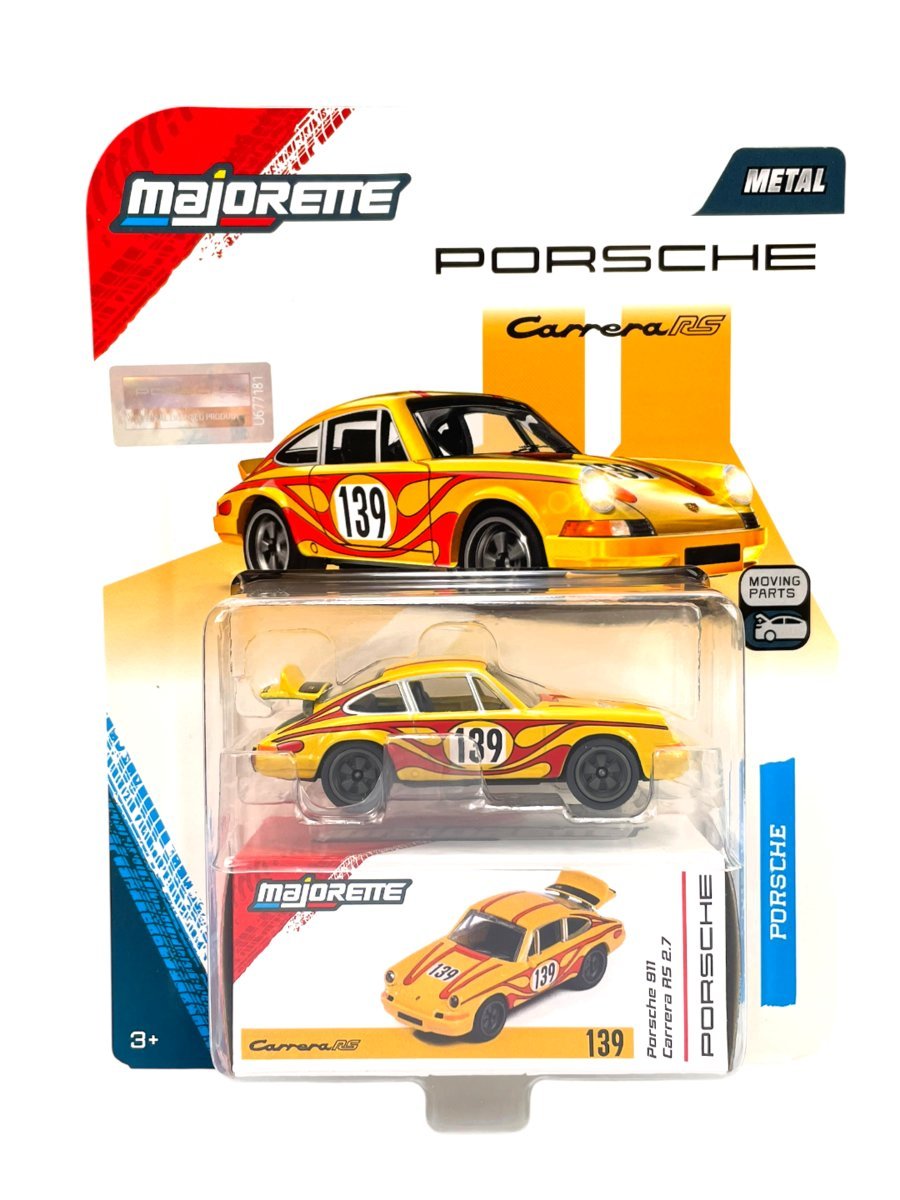 MAJORETTE PORSCHE DELUXE PORSCHE 911 CARRERA RS 2.7 ŻÓŁTY 1:64 8502101001
