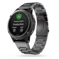 Akcesoria do smartwatchy - Bransoleta Stainless do Garmin Fenix 5 / 6 / 6 Pro / 7 Black - miniaturka - grafika 1