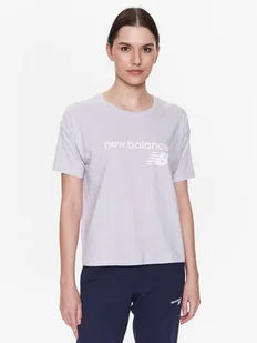New Balance T-Shirt Stacked WT03805 Fioletowy Relaxed Fit - Koszulki i topy damskie - miniaturka - grafika 1