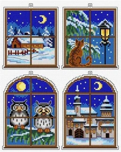 Zestaw do haftu krzyżykowego kanwa plastikowa mulina DMC - Zimowe okienka - Pasmanteria Zestaw do haftu krzyżykowego kanwa plastikowa mulina DMC - Zimowe okienka - Pasmanteria - miniaturka - grafika 1