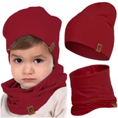 Czapki dla dzieci - Czapka Dziecięca Jesienna Wiosenna Komin Komplet Bawełna Dla Dzieci 48-56 - miniaturka - grafika 1