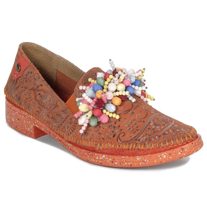 Maciejka Półbuty Damskie Pomarańczowe -39