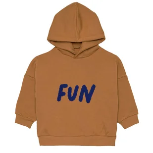 Bluza z kapturem z bawełny organicznej Gots Little Gang Fun caramel 1-2 l. - ubranko - Bluzy i sweterki niemowlęce - miniaturka - grafika 1