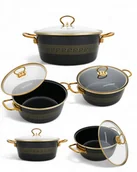 Zestawy garnków i patelni - Garnki Emaliowane 10 el. Indukcja Gaz - Wysoka Jakość MASTERPAN - miniaturka - grafika 1