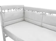 Ochraniacze do łóżeczka - OCHRANIACZ / OSŁONKA NA BARIERKĘ DO ŁÓŻECZKA 140x20 cm BAWEŁNA 100% ROYAL SZARY - miniaturka - grafika 1