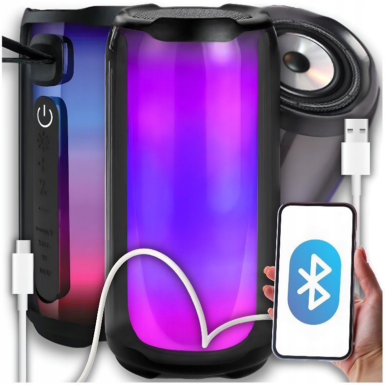 Głośnik przenośny GŁOŚNIK NA AKUMULATOR AUX SD USB wielokolorowy 40 W