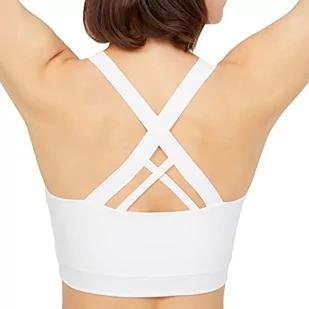 LOS OJOS Biustonosz sportowy - Crisscross plecy średnie wsparcie biustonosz sportowy ze zdejmowanymi miseczkami, biały, XL - Biustonosze - miniaturka - grafika 1